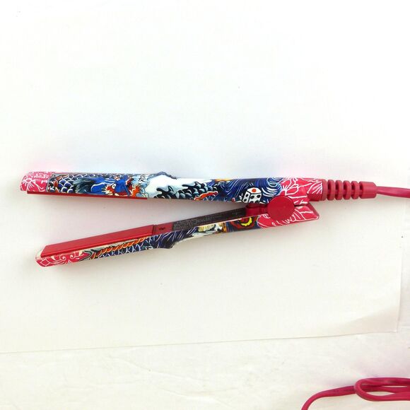HerStyler Mini Tattoo Flat Iron Red Ceramic Hair Straightener Dual Voltage Y2K - Picture 2 of 13